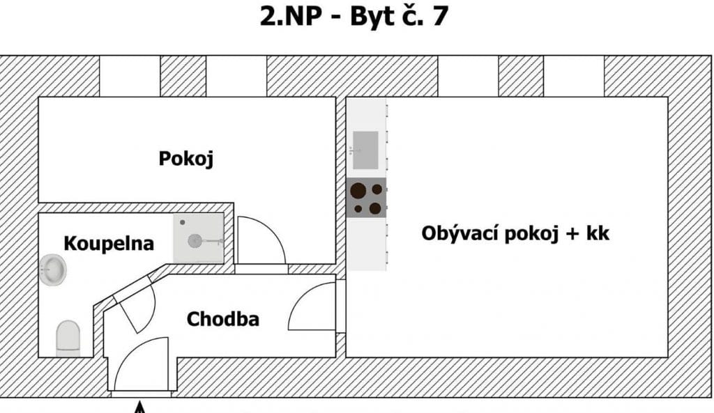 למכירה בפראג 5 דירת 2+KK בגודל 46 מ"ר — תמונה 3