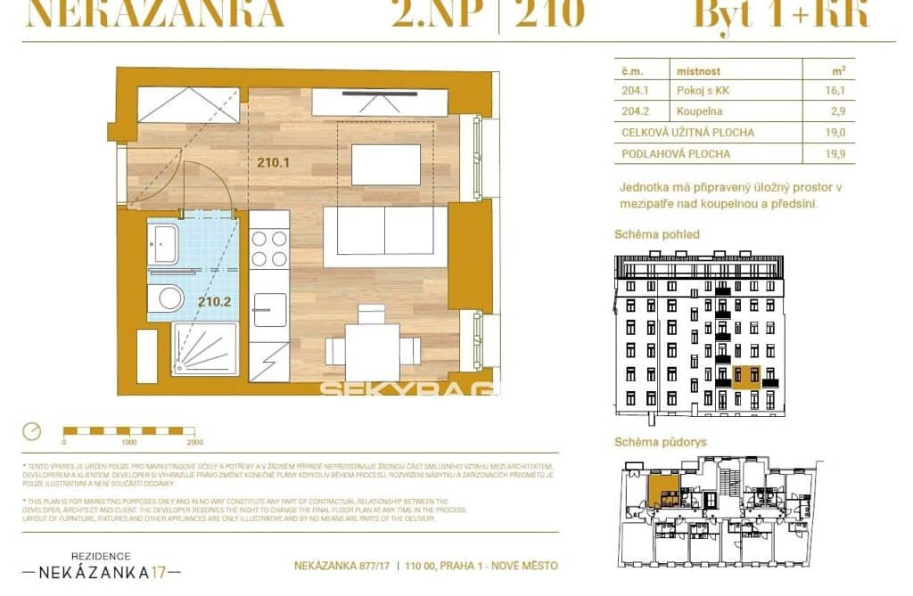 למכירה בפראג 1 דירת ⁦1+KK⁩ בגודל 20 מ"ר — תמונה 2